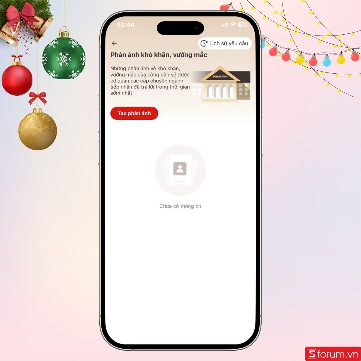 Giao diện phản ánh