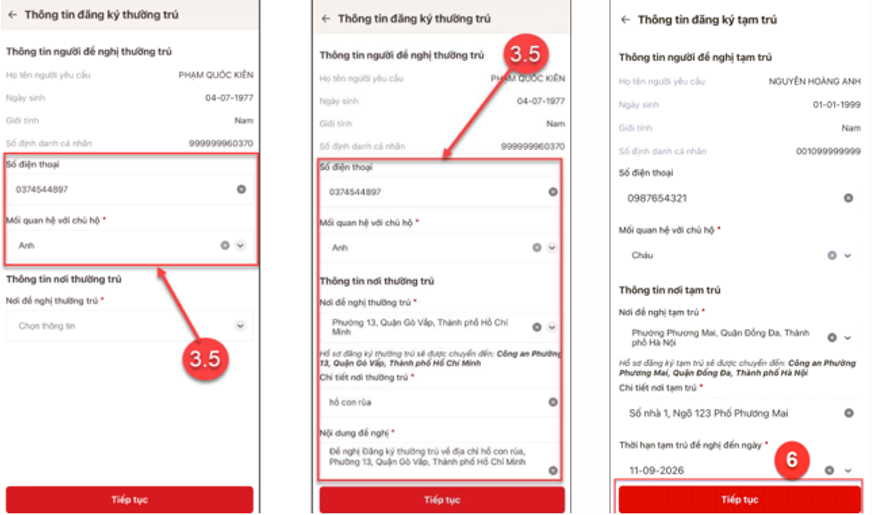 Nhập địa chỉ thường trú
