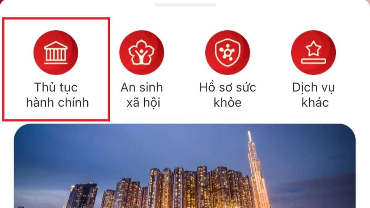Chọn Thủ tục hành chính